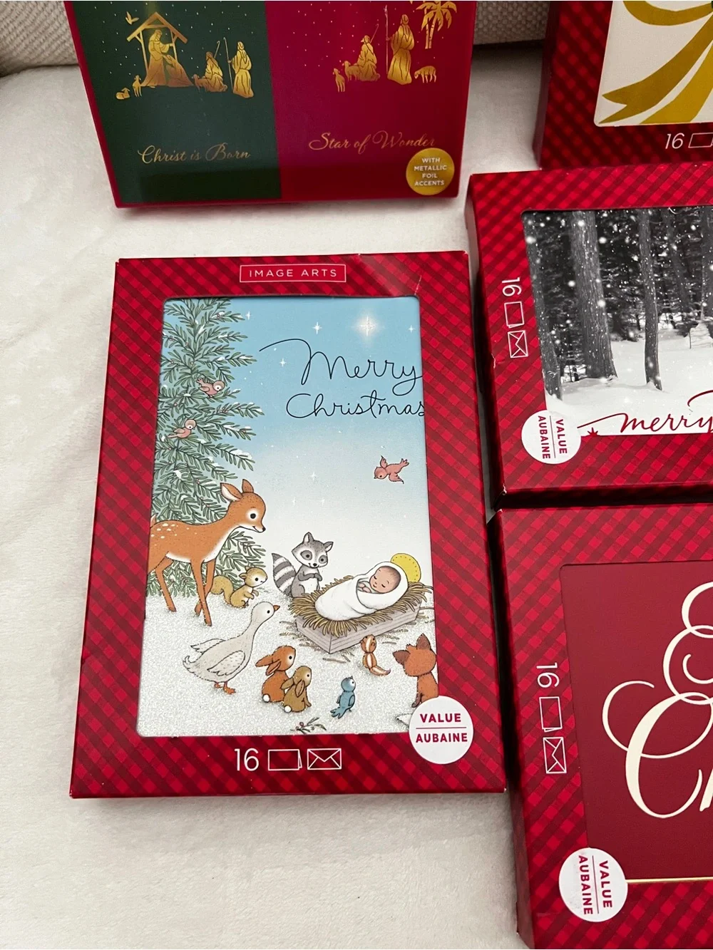 Lot of Five Christmas Holiday Cards 16 count in each box